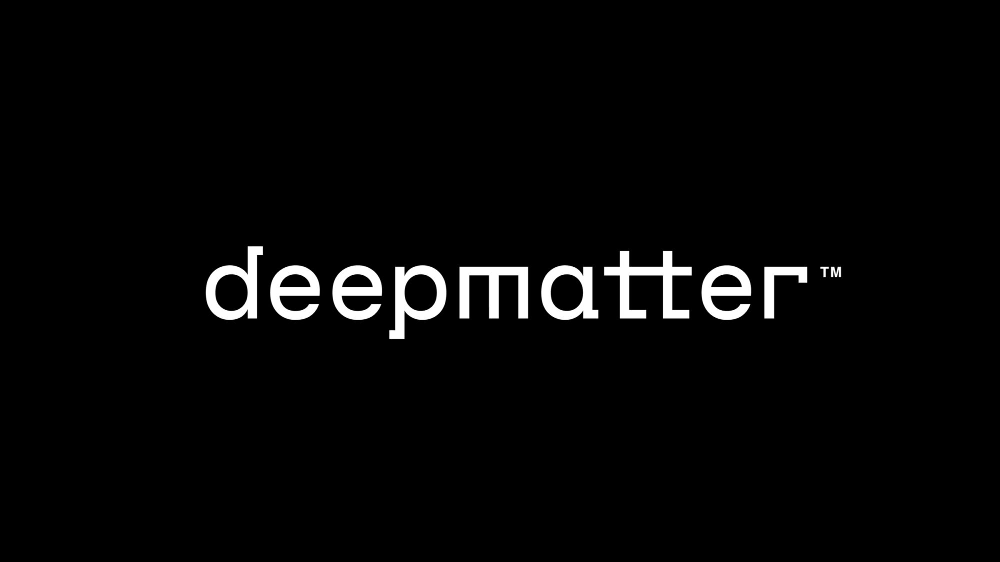 The deepmatter wordmark, in white on black.