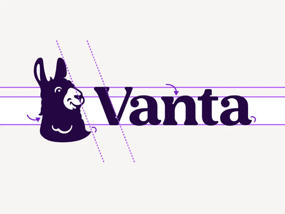 A detailed visual showing the construction of the Vanta logo.