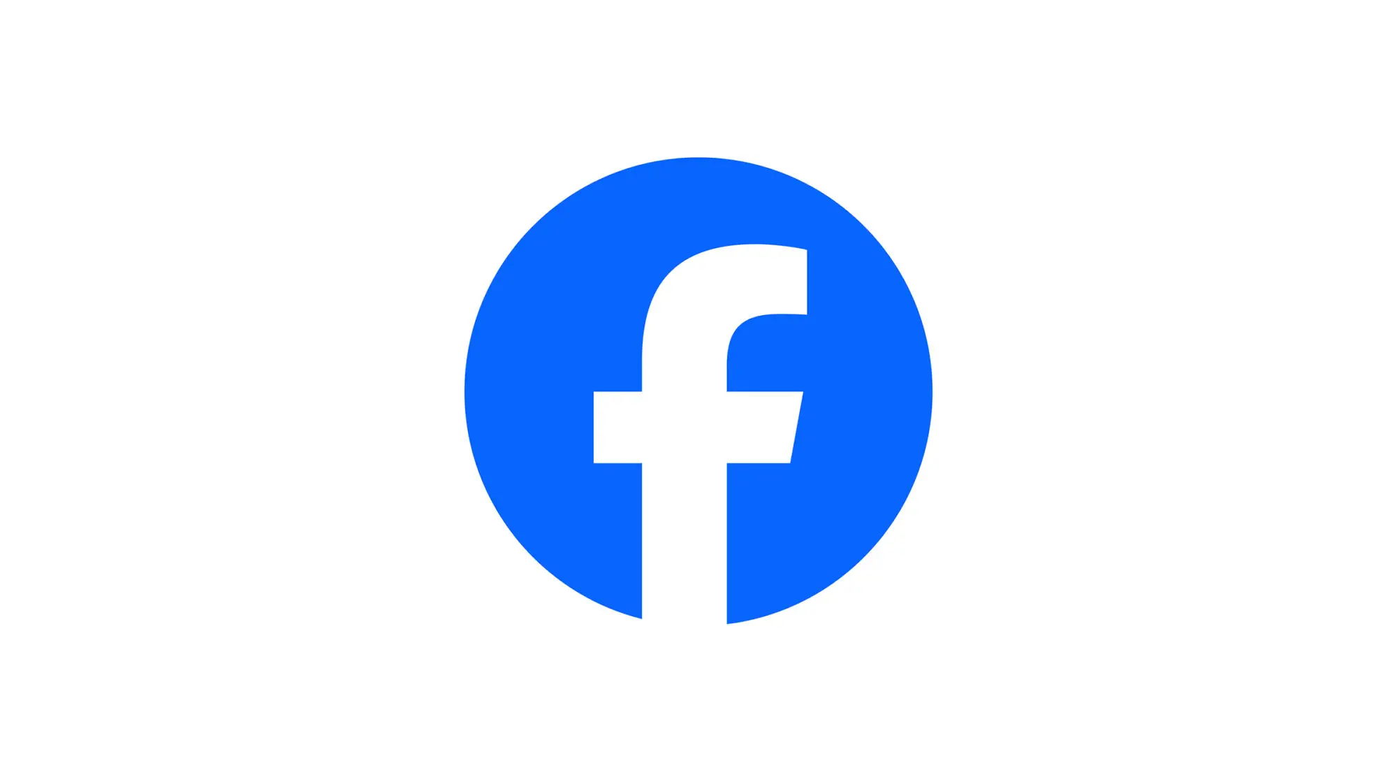 The new Facebook logo in blue on a white background.